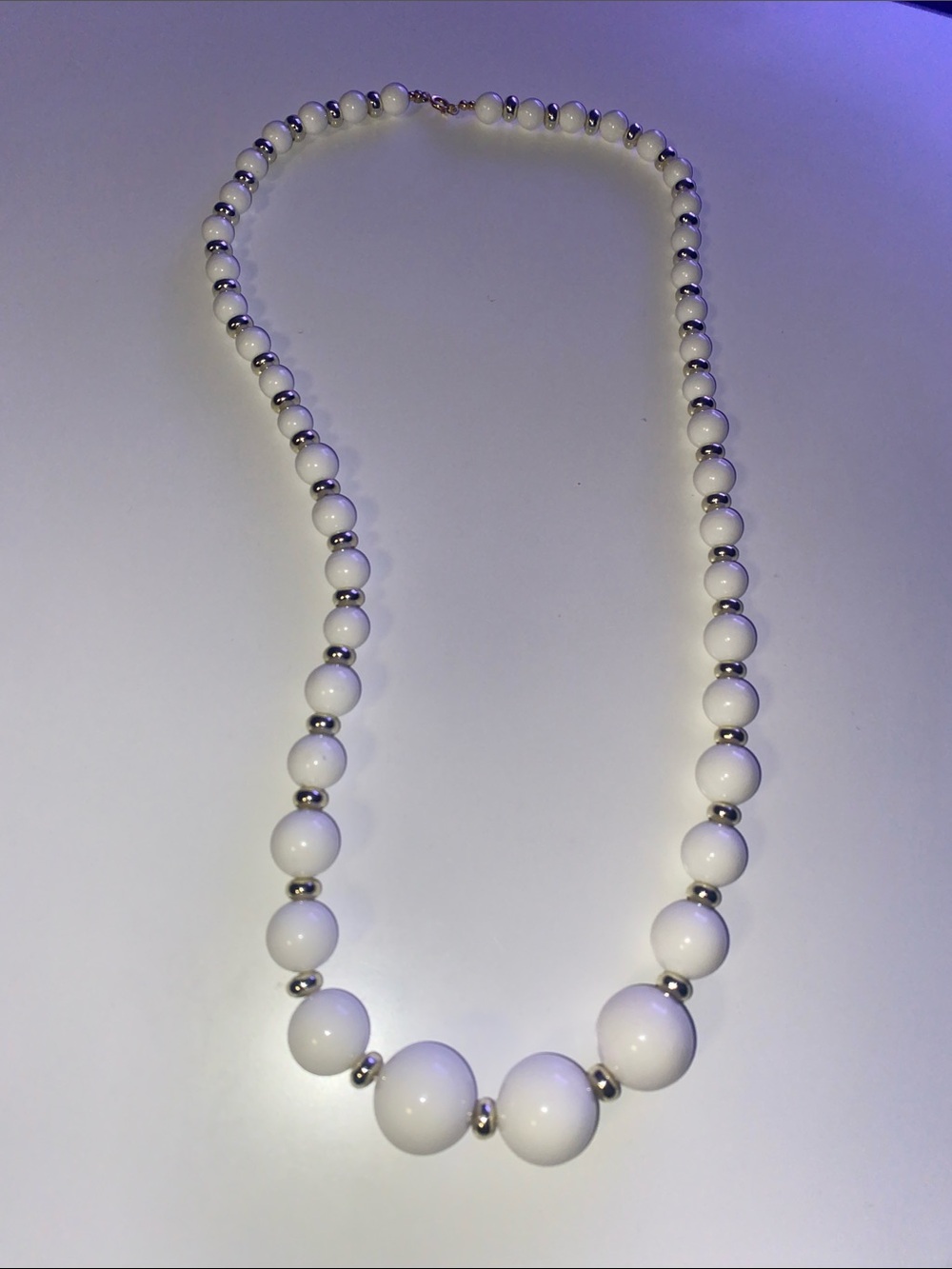 Vintage White Beaded Necklace